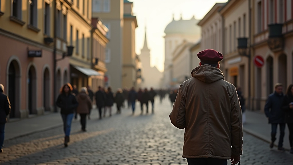 Rotušės aikštė senamiestyje, žvelgiant į istorinius pastatų fasadus ir grįstą aikštę